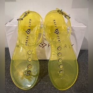 KATY PERRY yellow jelly studded sandals/ size 6